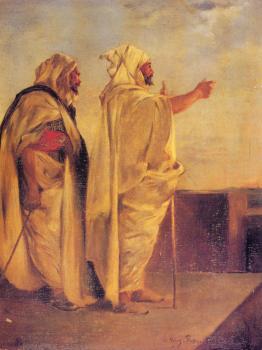 Eugene Fromentin : Two Arabs On A Terrace